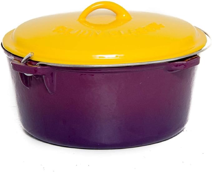 #6 PURPLE & GOLD DUTCH OVEN