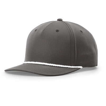 dark grey hat on white background