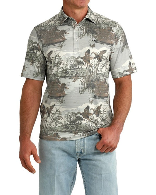 Cinch Men's Duck Pond Short Sleeve Polo Shirt