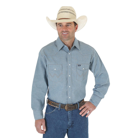 Mens Authentic Cowboy Cut® Work Shirt - Chambray - 1070136MW