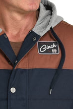 Cinch Men's Brown & Blue Color Blocked Canvas Hoodie Jacket
