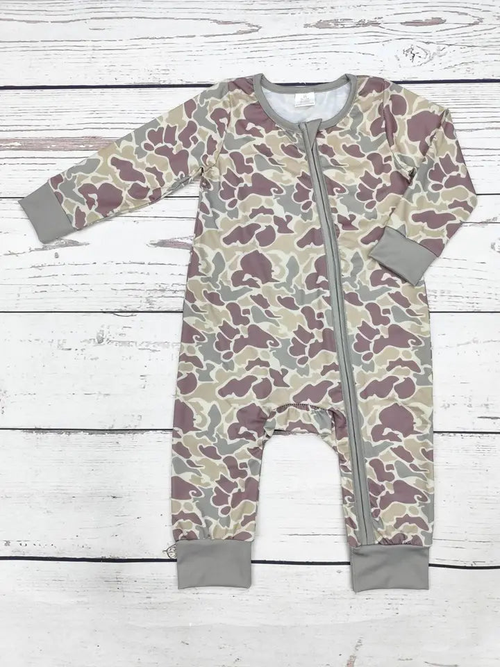 Baby Camouflage Print Zip Sleeper