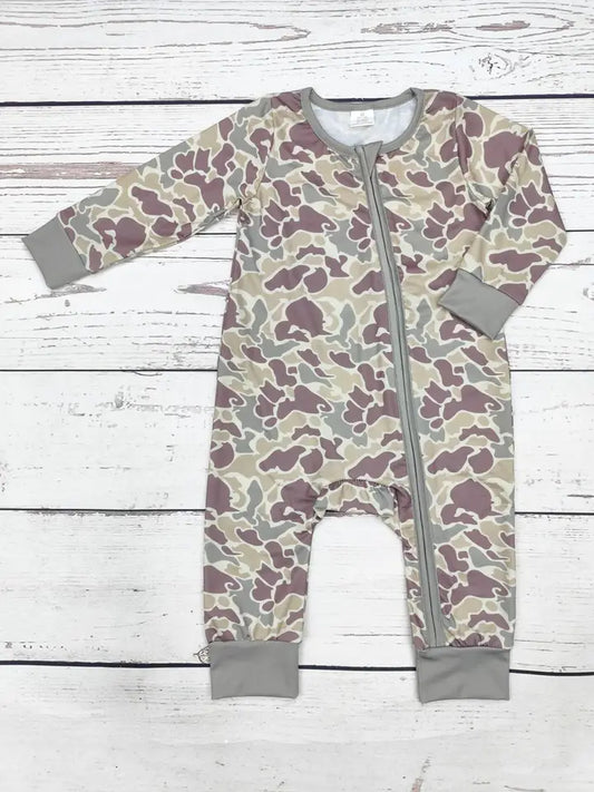Baby Camouflage Print Zip Sleeper