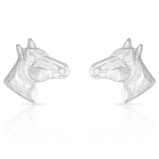 Little Silver Horse Head Earrings