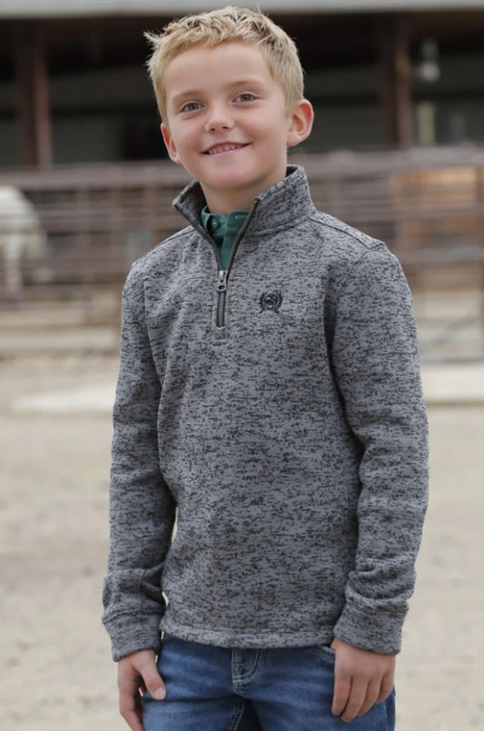 Cinch Boy's 1/4 Zip Pullover - Gray - MWK7980002