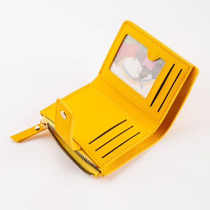 Hana - Compact Diamond-Stitched Pattern ID Window Wallet