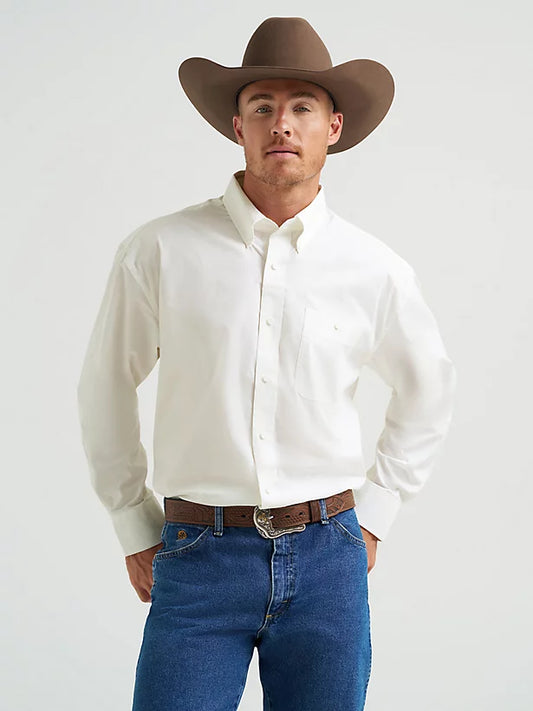 Wrangler® George Strait Solid Long Sleeve Shirt - Relaxed Fit (10MGS268W)