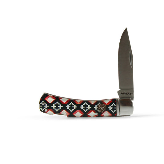 Ariat 3" Red White Aztec Pattern Knife - A710011297