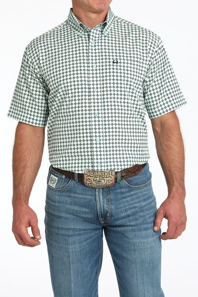 CINCH ARENAFLEX LIGHT GREEN PRINT - MENS SHIRT