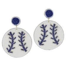 BASEBALL BEADED EARRINGS