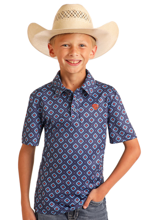 RR AZTEC PRINTED POLO - BB51T05996