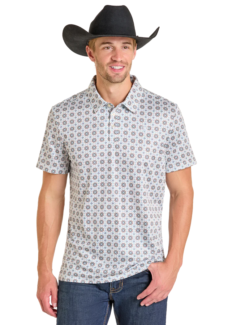 Southwestern Medallion Print Polo
