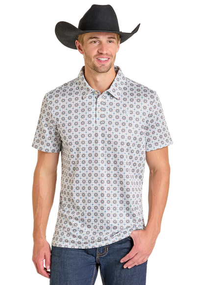 Southwestern Medallion Print Polo