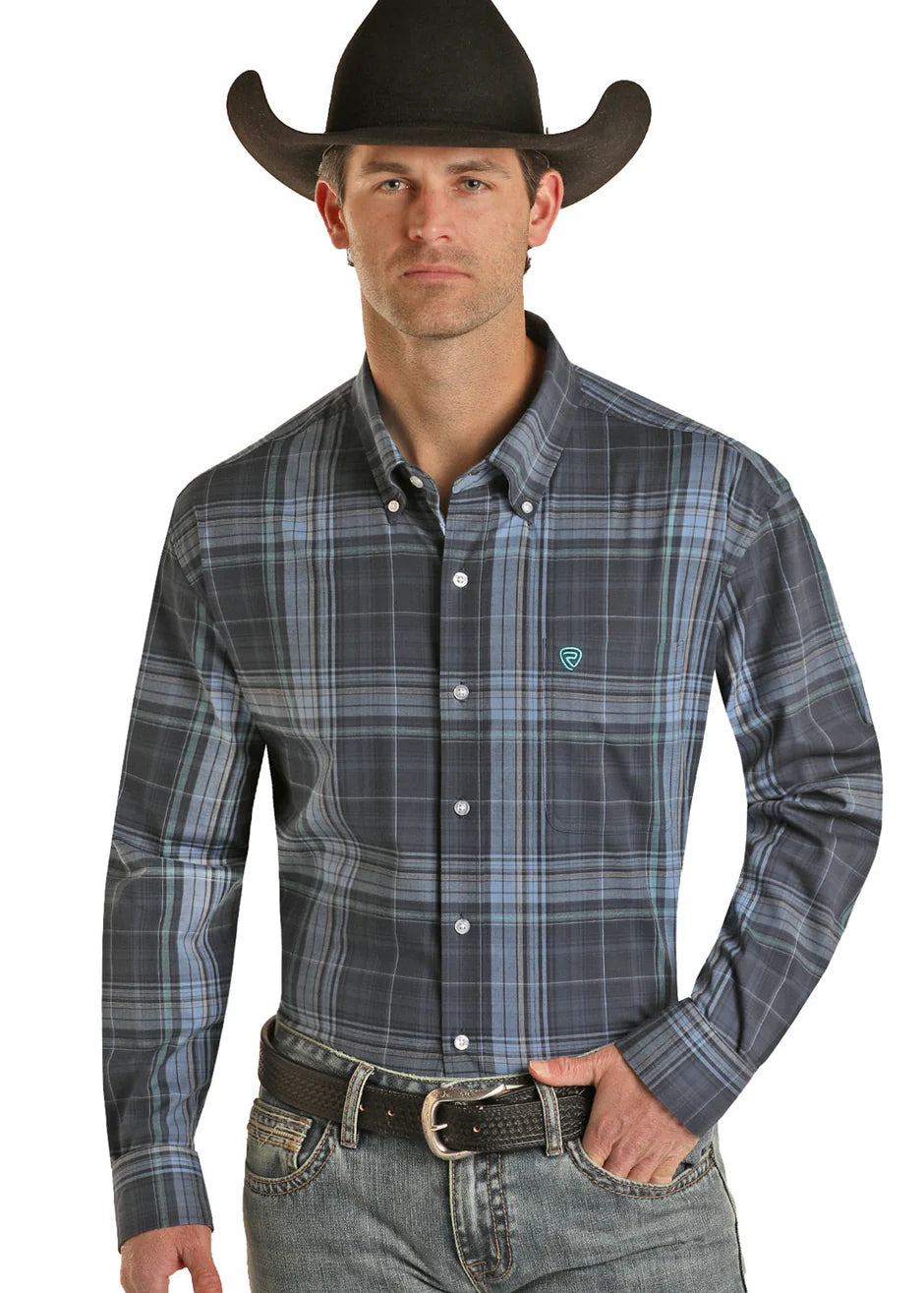 MICRO TWILL 1PKT BD PLAID - BMB2S03118