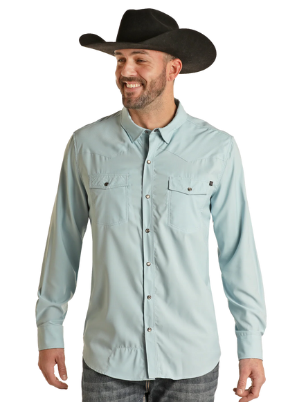 TEK Western Aqua Long Sleeve Shirt