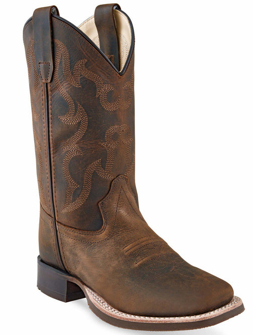 Old West Boys Leather Classic Cowboy Boots - BSY1904