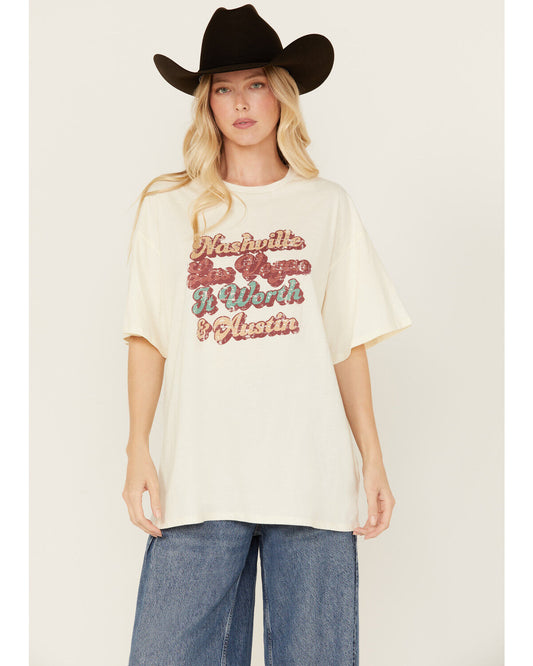 Graphic Tee with Rhinestones - BW21T02700