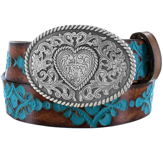 JUSTIN BROWN TURQUOISE HOPE HEART - ACCESSORIES BELT KIDS - C30220