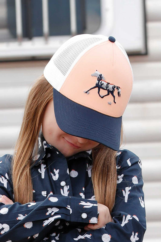 CRUEL GIRL® GIRLS TRUCKER CAP NAVY/PINK