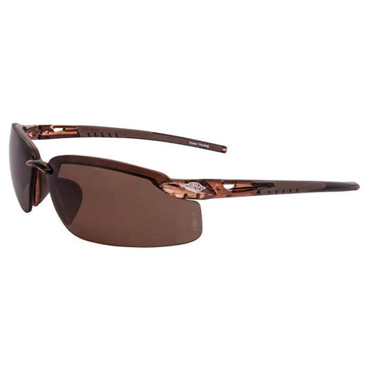 Crossfire ES5 Safety Glasses with Crystal Brown Frame and Polarized Brown Lens