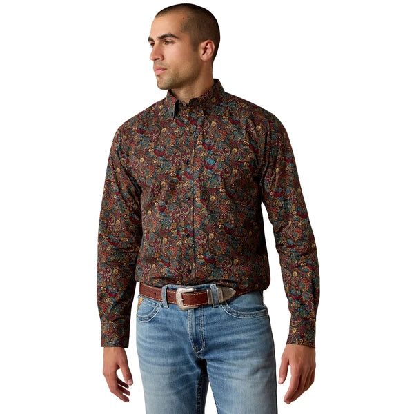 ARIAT CHOCOLATE PLUM MULTI PAISLEY - MENS SHIRT - 10080728