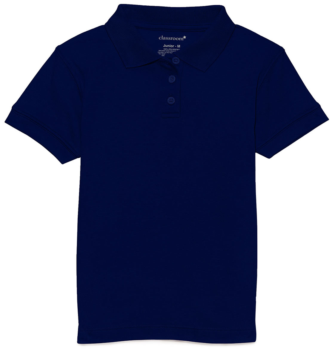 Jrs Short Sleeve Fitted Interlock Polo - Navy