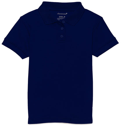Jrs Short Sleeve Fitted Interlock Polo - Navy