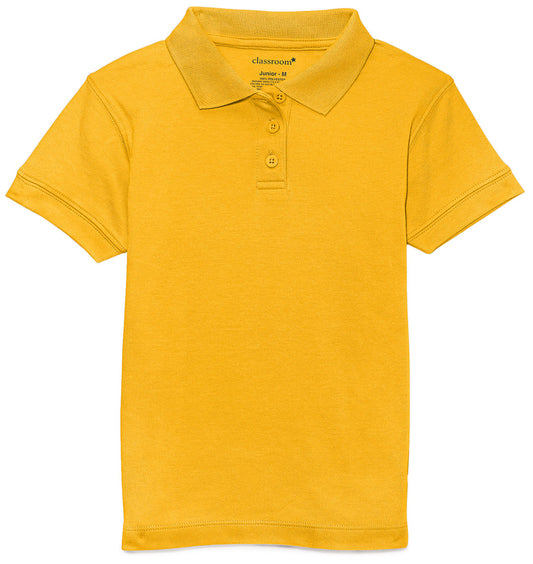 Jrs Short Sleeve Fitted Interlock Polo - Gold