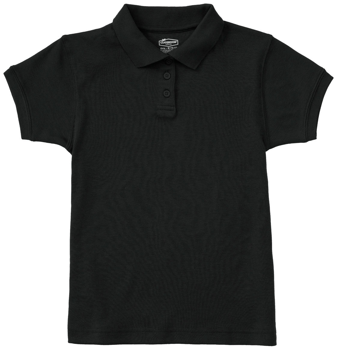Jrs Short Sleeve Fitted Interlock Polo - Black