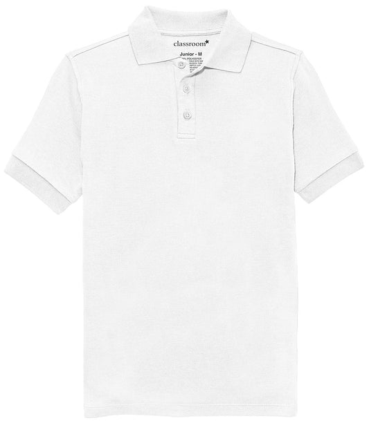 Adult Short Sleeve Interlock Polo - White