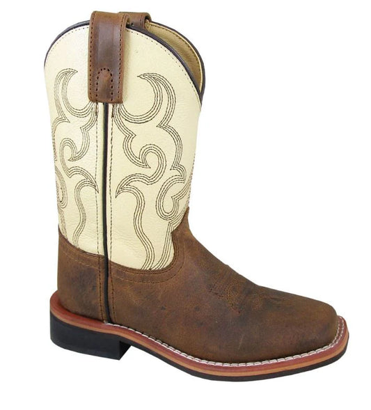 Smoky Mountain Kid's Scout Brown/Cream Leather Western Boot - 3705Y