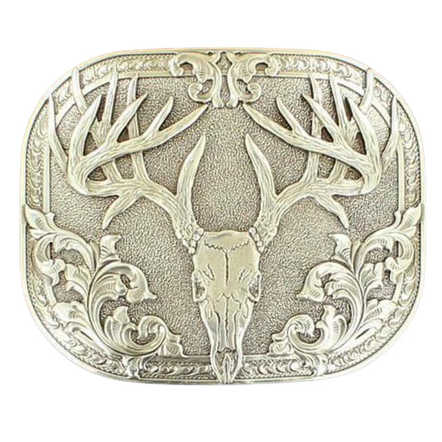 Laser Etch Deer Skull Buckle by Nocona