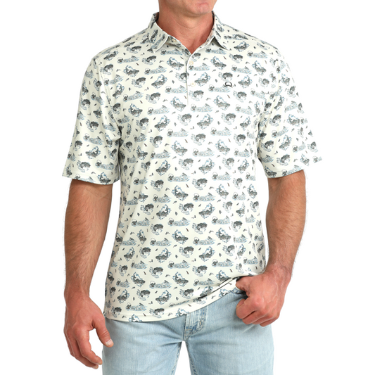 Men's Arenaflex Fish Print Polo Shirt