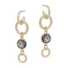 GOLD OPEN CHAIN BLACK DIAMOND