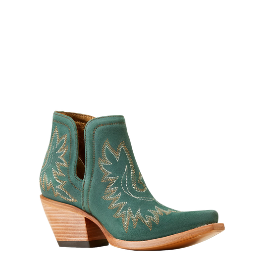 Ariat Ladies Dixon Western Poseidon Suede Green Snip Toe Boot - 10046866