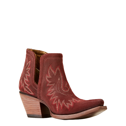 Ariat Ladies Dixon Merlot Suede Western Ankle Bootie - 10046867