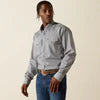 Ariat Men's Wrinkle Free Edward Grey Heather Classic Fit Shirt - 10062354