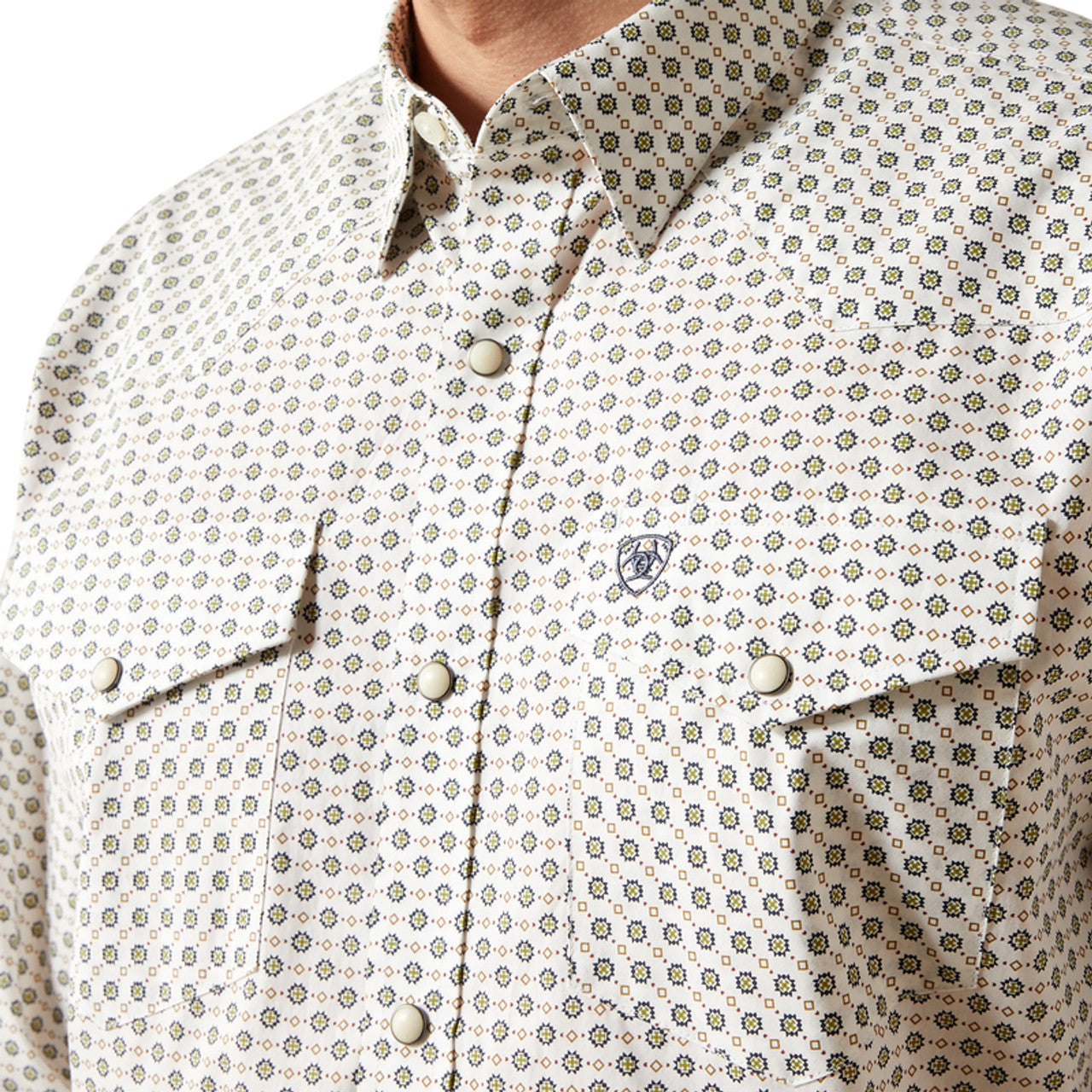 ARIAT FENN WHITE CLASSIC FIT PRINT - MENS SHIRT