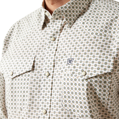 ARIAT FENN WHITE CLASSIC FIT PRINT - MENS SHIRT