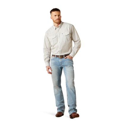 ARIAT FENN WHITE CLASSIC FIT PRINT - MENS SHIRT