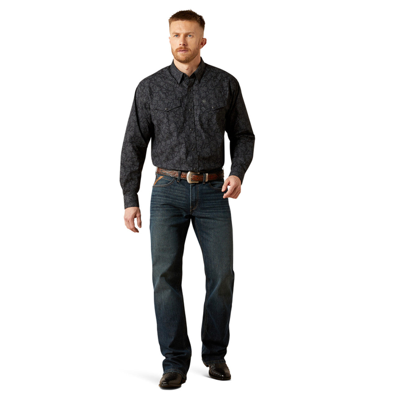 ARIAT FINNIGAN BLACK CLASSIC PRINT - MENS SHIRT