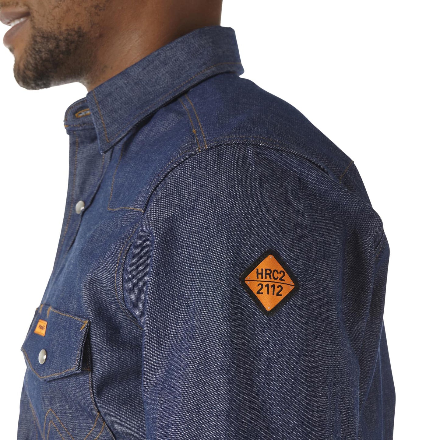 Wrangler® FR Flame Resistant Long Sleeve Twill Work Shirt - Indigo