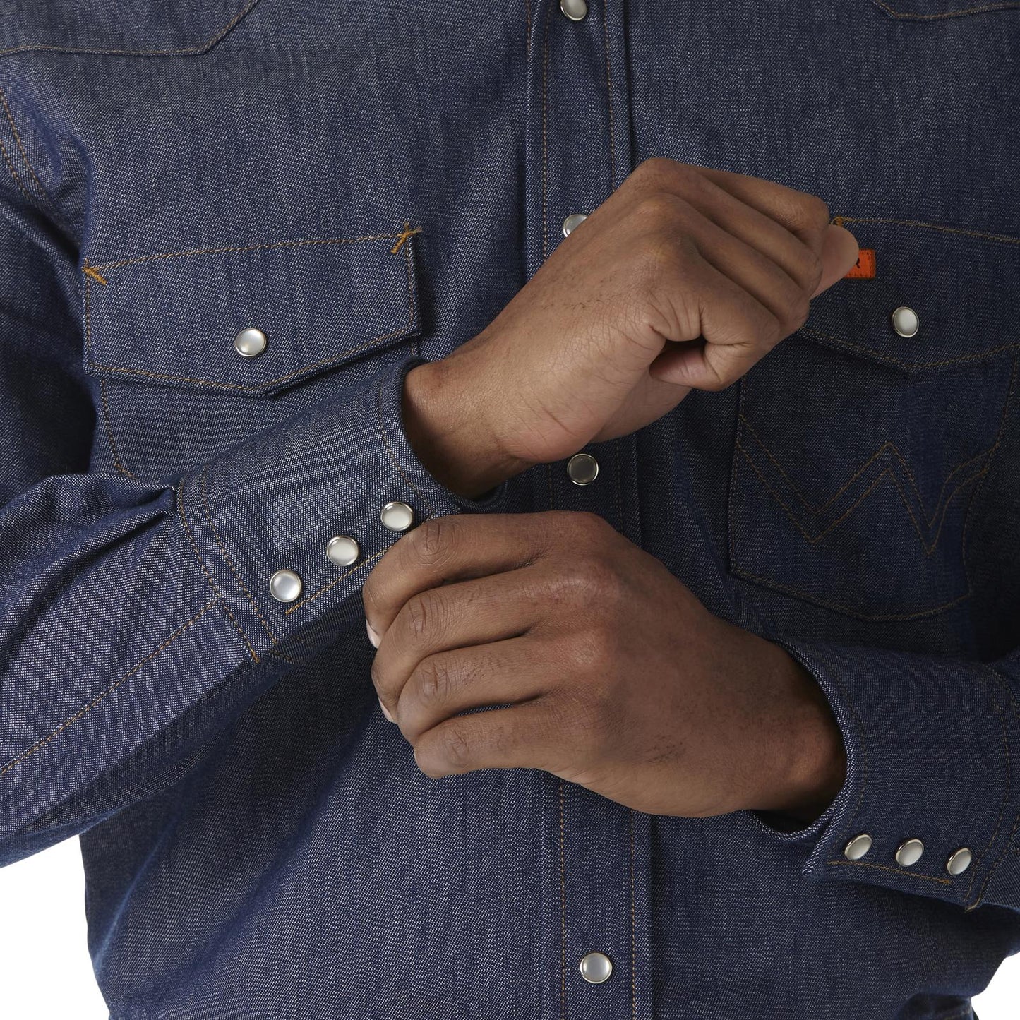 Wrangler® FR Flame Resistant Long Sleeve Twill Work Shirt - Indigo