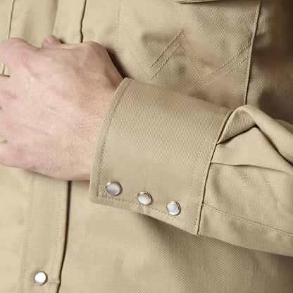 Wrangler® FR Flame Resistant Long Sleeve Twill Solid Shirt - Khaki