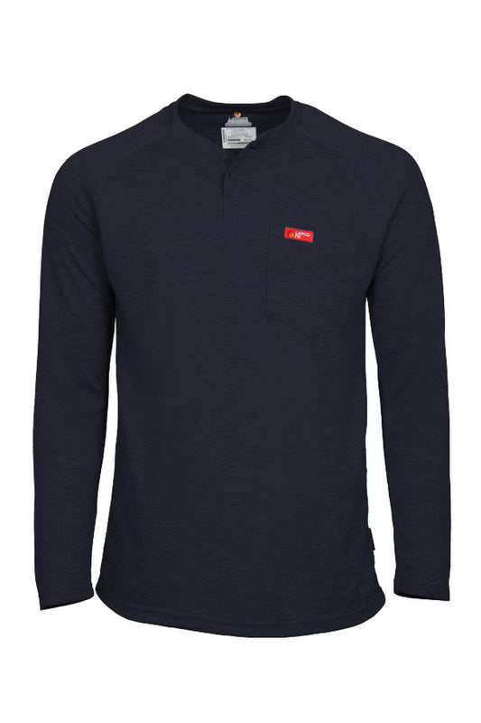 Flame-Resistant Raglan Sleeve Henley T-Shirt – 6oz. Tecasafe® Plus