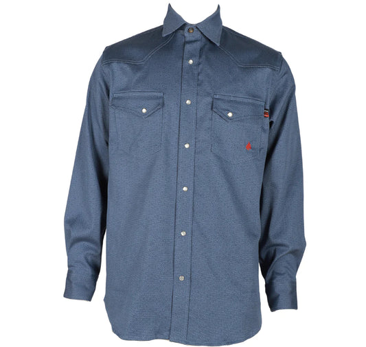 Forge Fr Men's Blue Plaid Printed Long Sleeve Shirt - MFRSTRCS-4