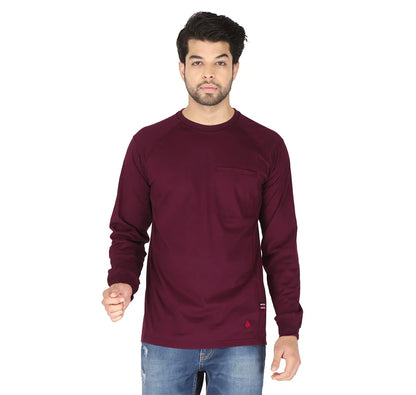 Forge Fr Men's Grey Crew Neck Light Weight Long Sleeve T-shirt