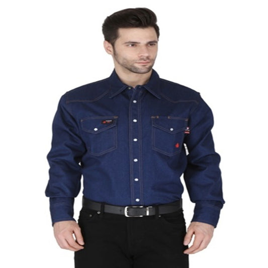 Forge Fr Men's Denim Long Sleeve Shirt - MFRSLD-002