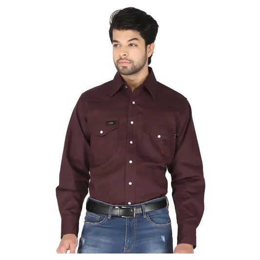Forge Fr Men's Solid Stone Long Sleeve Shirt - MFRSLD-002