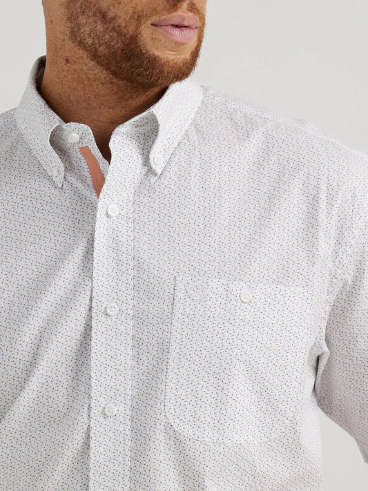 Wrangler George Men's Strait White Print Shirt